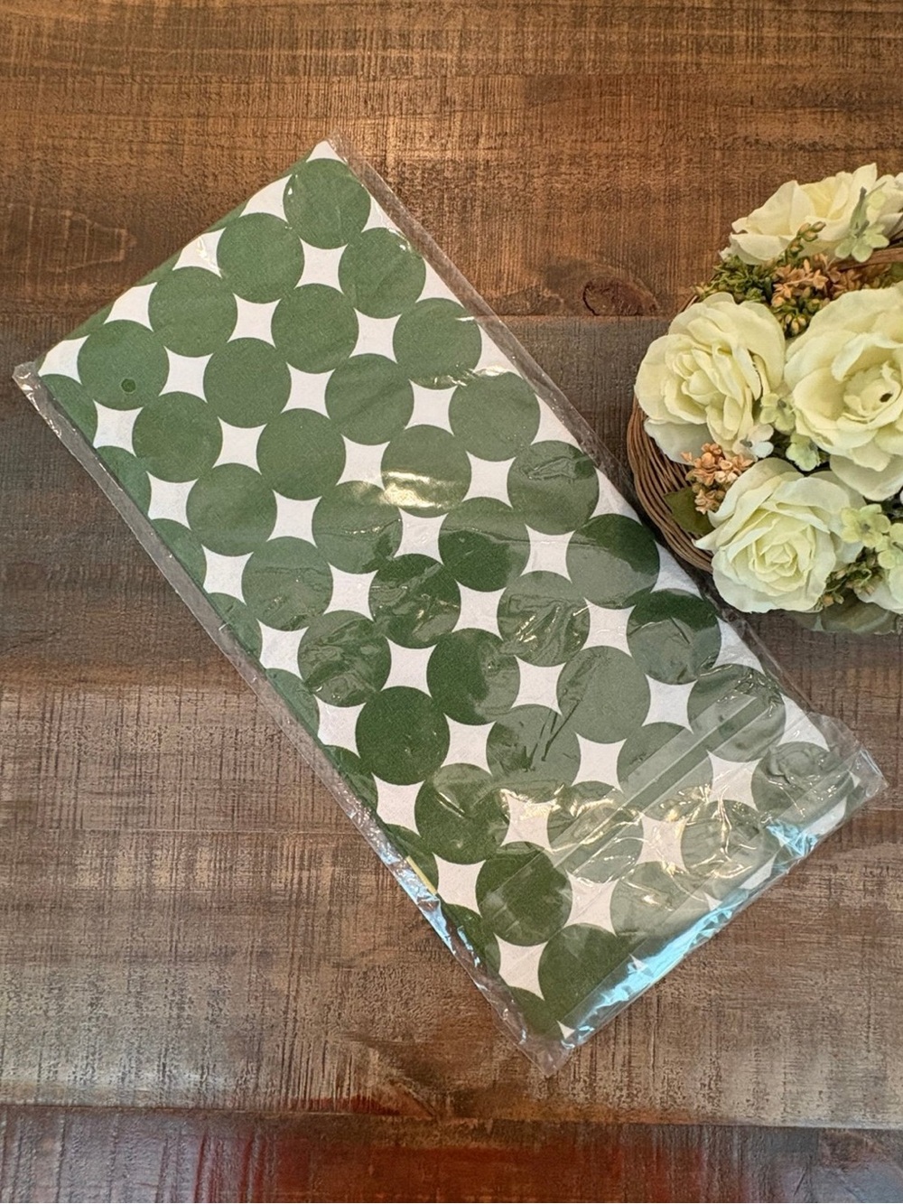 New TO THE MARKET Tea Towel in GREEN POLKA!